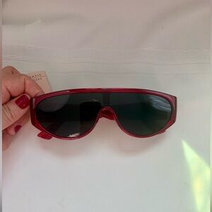Sleek cherry Red Shield Sunglasses